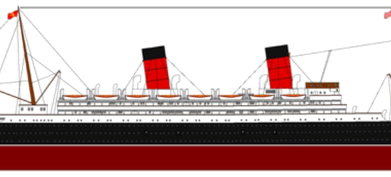 Корабль RMS Carmania [Ocean Liner] (1905) - чертежи, габариты, рисунки